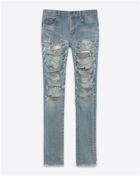 ysl jeans with chains